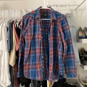 Blue and red flannel